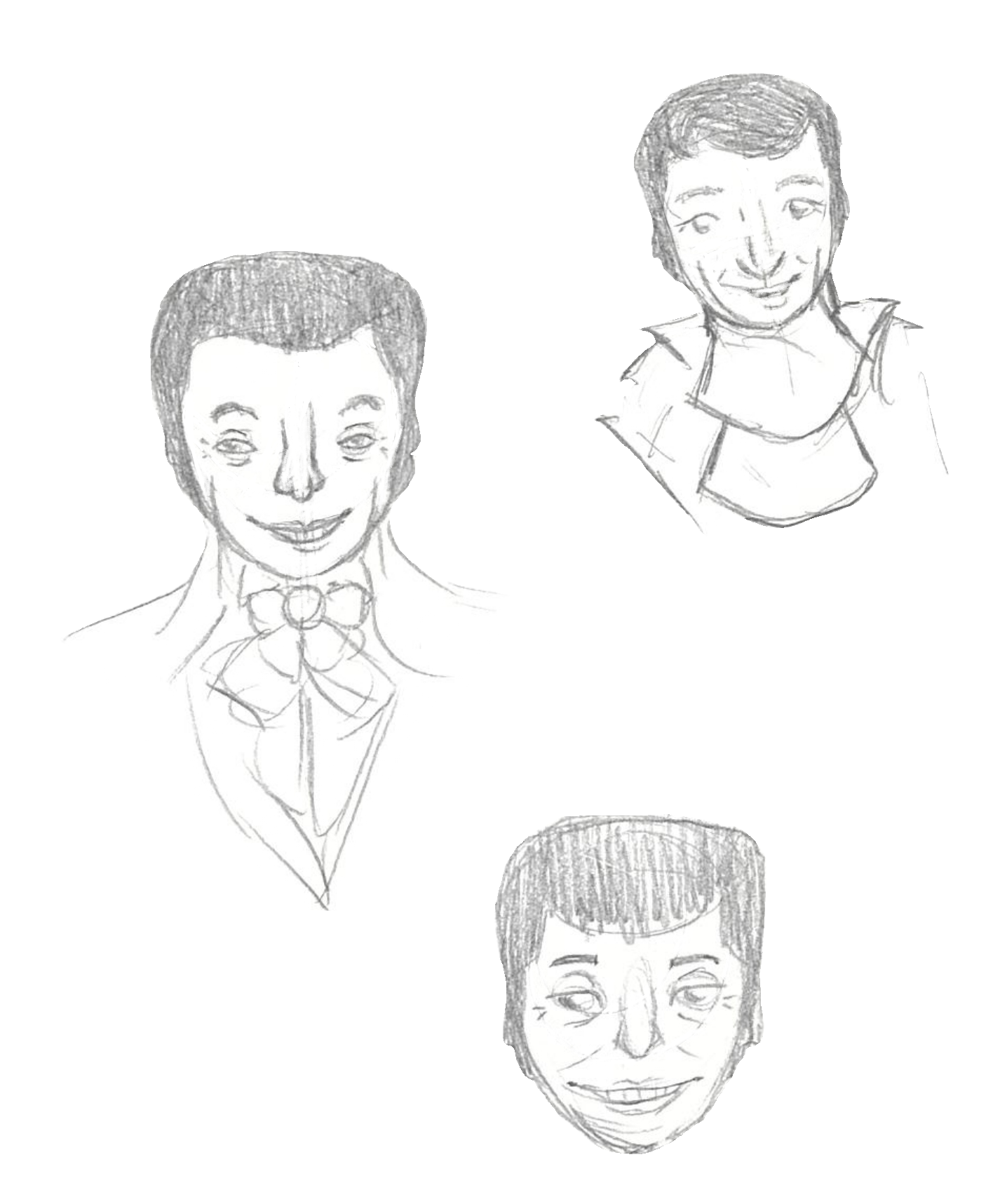 Three drawings of Liberace